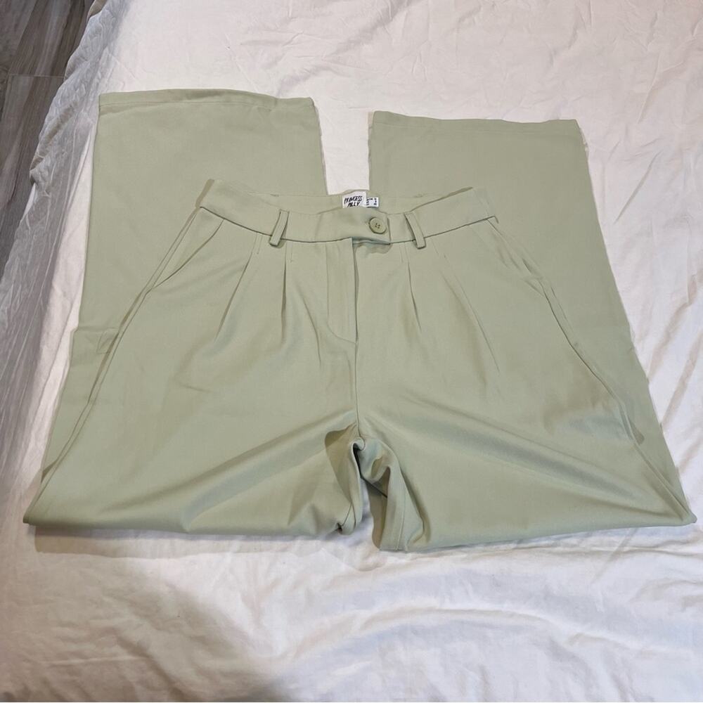 Princess Polly Huxley High Waist Wide Leg Pant size 8 Light Green - Picture 12 of 15